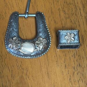Bohlin made sterling & 14k parade series new old stock belt buckle set.